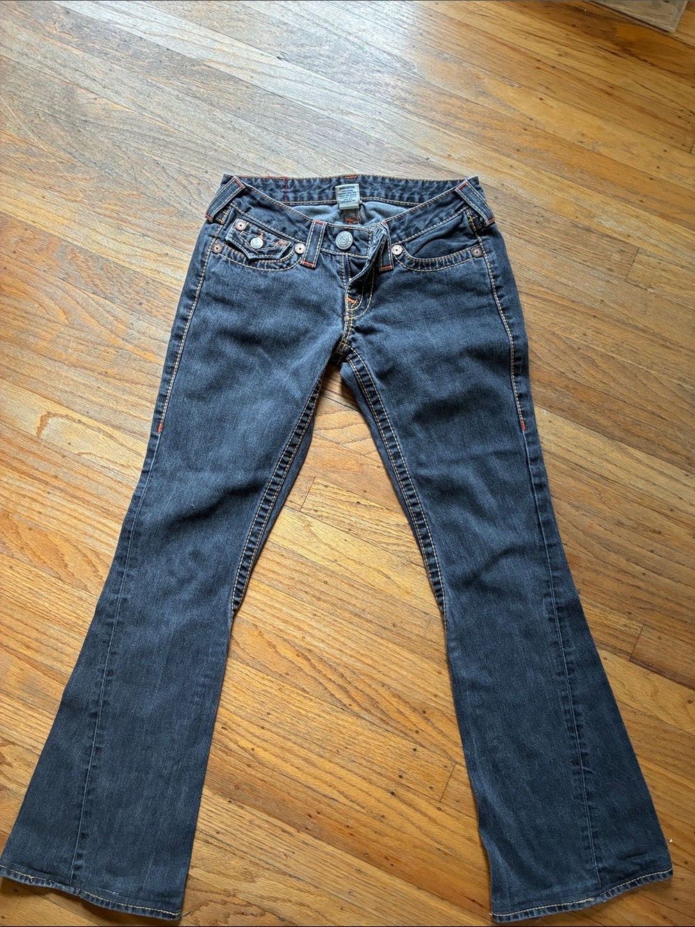 True Religion Women's Dark Indigo Flare Jeans size 27